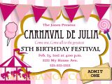 Order Party Invitations Online Carnival Birthday Party Invitation Diy Printable Pink