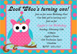 Owl 1st Birthday Invitations Owl 1st Birthday Party Invitations