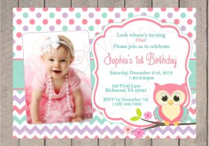 Owl 1st Birthday Invitations Owl Birthday Invitation Girl First Birthday Girl Teal