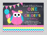 Owl 1st Birthday Party Invitations Owl Birthday Invitation Chevron Owl Birthday Party Invitation