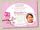 Owl 1st Birthday Party Invitations Pink Owl Birthday Party Invitations Printable Owl Party