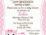 Owl Baby Shower Invitations Etsy Pink Owl Baby Shower Invitation Card Customize