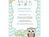 Owl Baby Shower Invitations for Boy Chevron Owl themed Baby Shower Invitations Boy
