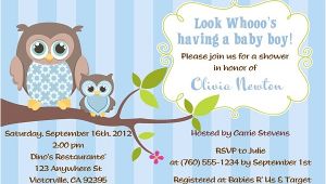 Owl Baby Shower Invitations for Boy Owl Baby Shower Invitations Boy