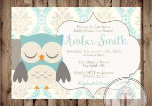 Owl Baby Shower Invitations for Boy Printable Baby Shower Invite Owl Baby Shower Invitation