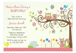 Owl Baby Shower Invitations for Girls Cute Pink Owl Girl Baby Shower Invitations