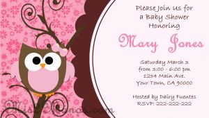 Owl Baby Shower Invitations Free Baby Shower Owl Invitations Printable Pink Owl Custom order