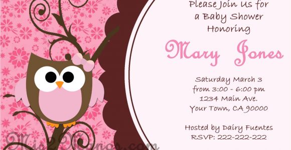 Owl Baby Shower Invitations Free Baby Shower Owl Invitations Printable Pink Owl Custom order