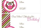 Owl Birthday Invitation Template 41 Printable Birthday Party Cards Invitations for Kids