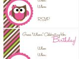 Owl Birthday Invitation Template 41 Printable Birthday Party Cards Invitations for Kids