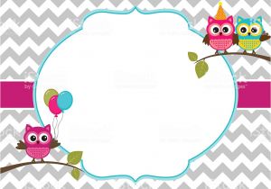 Owl Birthday Invitation Template Owl Party Invitation Card Template Stock Vector Art