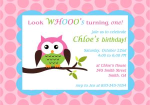 Owl Birthday Invitation Template Printable Owl theme Birthday Party Invitation