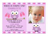 Owl First Birthday Photo Invitations Purple Owls butterflies 1st Birthday Invitation