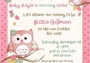 Owl Invitations for Baby Shower Brown Owl Baby Invitation Pink Girl Hoots Flowers whoo S