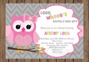 Owl Invites for Baby Shower Owl Birthday Invitation Pink Gray Owl Baby Shower Invitation