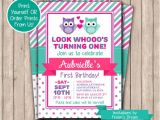 Owl themed 1st Birthday Invitations Owl Birthday Invitation Printable First Birthday Invite