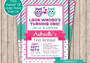 Owl themed 1st Birthday Invitations Owl Birthday Invitation Printable First Birthday Invite
