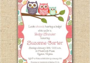 Owl themed Baby Shower Invitation Template Baby Owl Baby Shower Invitations