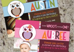 Owl themed First Birthday Invitations Sweet Baby Owl Owl themed Birthday Party Invitations