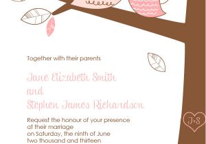 Owl Wedding Invitation Template Free Pdf Download Wedding Owls Invitation with Cute Bride