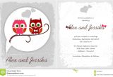 Owl Wedding Invitation Template Happy Wedding Invitation with Owl Stock Illustration