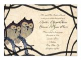 Owl Wedding Invitation Template Vintage Japanese Owl Wedding Invitation Zazzle Com