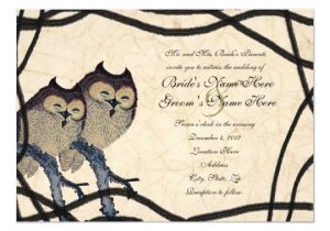 Owl Wedding Invitation Template Vintage Japanese Owl Wedding Invitation Zazzle Com