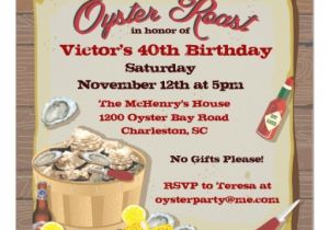 Oyster Roast Birthday Invitations Personalized Oyster Roast Party Invitations