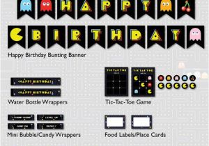Pac Man Birthday Invitation Template Pac Man Birthday Party Printable Instant Download