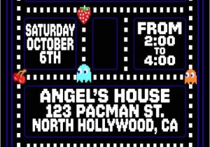 Pac Man Birthday Invitation Template Pacman Invitation Pacman Birthday Invitation by