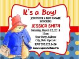 Paddington Bear Baby Shower Invitations Paddington Bear Baby Shower Birthday Party Invitations