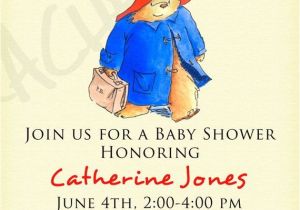 Paddington Bear Baby Shower Invitations Paddington Bear Birthday Invitation or Baby Shower by