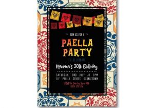 Paella Party Invitations Fiesta Invitation Sangria and Tapas by Frankiebeardesigns