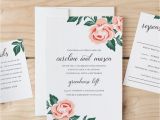 Pages Wedding Invitation Template Mac Diy Wedding Invitation Template Colorful Floral Word