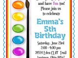 Paint Party Invitation Ideas Art Invitations Painting Party Birthday Party Paint Box