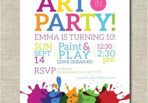 Paint Party Invitation Ideas Art Party Invitation Painting Party Art Birthday Party
