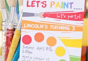 Paint Party Invitation Ideas Rainbow Art Paint Party Printable Birthday by
