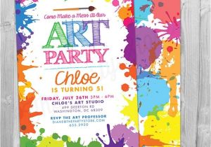 Paint Party Invitation Template Art Paint Party Invitations Printable Birthday Invitation