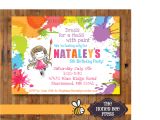 Paint Party Invitation Template Free Art Party Invitation Dress for A Mess Splatter Paint