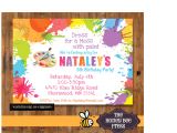 Paint Party Invitation Template Free Art Party Invitation Splatter Paint Birthday Party