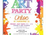 Paint Party Invitation Template Free Art themed Birthday Party Invitations Free Invitation