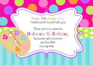 Paint Party Invitation Template Free Birthday Invites Awesome 10 Art Painting Party