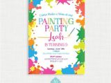 Paint Party Invitation Template Paint Party Birthday Invitation Painting Birthday Printable