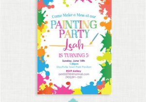 Paint Party Invitation Template Paint Party Birthday Invitation Painting Birthday Printable