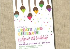 Painting Party Invitation Ideas Paint Party Invitation Art Birthday Party by