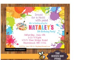 Painting Party Invitations Free Printable Art Birthday Party Invitations for Your Kids Bagvania