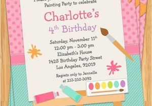 Painting Party Invitations Free Printable Art Painting Birthday Party Invitation for Kids Printable