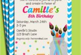 Painting Party Invitations Free Printable Painting Art Party Birthday Invitation Printable or Printed