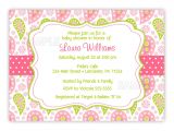 Paisley Baby Shower Invitations Paisley Baby Shower Bridal Shower or Birthday by