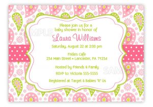Paisley Baby Shower Invitations Paisley Baby Shower Bridal Shower or Birthday by